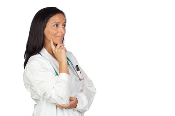 Wall Mural - Adorable medical woman thinking