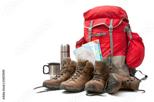 Fotografie, Obraz hiking equipment. Concept for family hiking