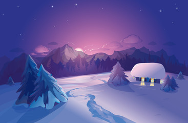 Wall Mural - vector of winter landscape