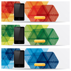 Canvas Print - vector website headers, smart phone promotion banners