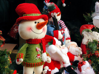 snowball and soft toys at christmas fair