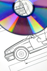 Poster - Car blueprint and DVD