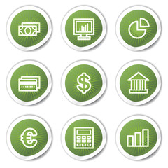 Sticker - Finance web icons set 1, green  stickers