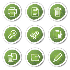 Canvas Print - Document web icons set 1, green  stickers