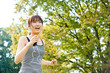 © taka - beautiful asian runnning in the park