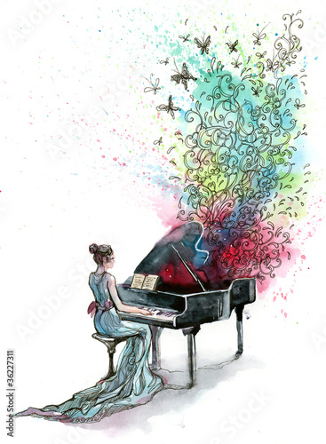 Tapeta ścienna na wymiar grand piano music (series C)