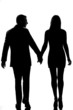© snaptitude - rear view one lovers couple man and woman walking hand in hand