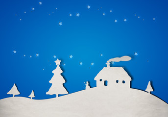 Wall Mural - blue christmas background