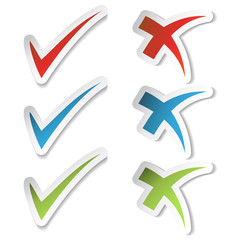 Poster - Vector check mark stickers
