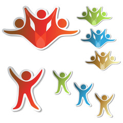 Poster - Vector human symbols - community