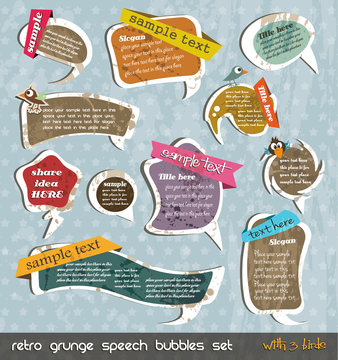 Retro grunge speech bubbles