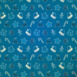Blue Christmas Seamless Pattern