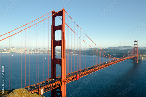 Golden Gate Bridge in San Francisco after sunrise