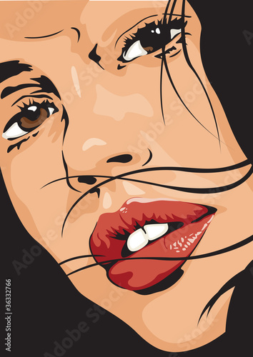 Plakat na zamówienie Girl Lips