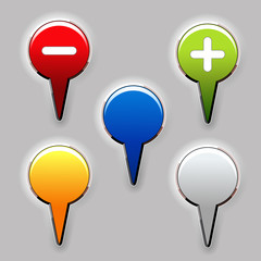 Poster - Vector set of color buttons - add, remove