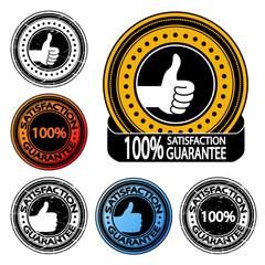 Poster - Vector thumb up satisfaction guarantee label