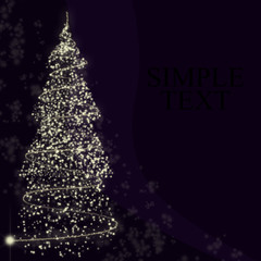 Wall Mural - Sapin lumineux sur fond noir - Glowing christmas tree