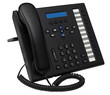 black office system IP phone with blue empty space display for y