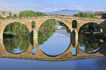 Wall Mural - Romanesque bridge At Puente la Reina, Spain, UNESCO