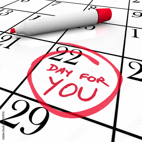 Fotografía Calendar - Day For You Treat Yourself Indulge and Relax