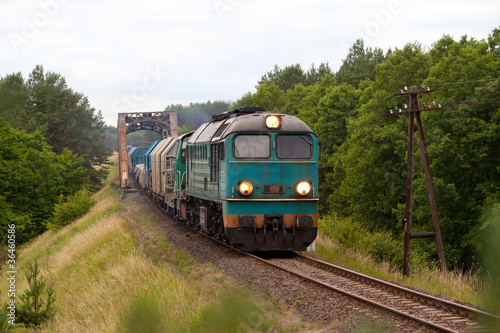 Nowoczesny obraz na płótnie Freight diesel train