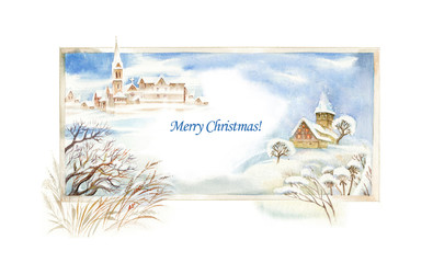 Wall Mural - Watercolor Landscape Collection: Winter