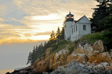 Sunset At Bass Harbor Lighthouse, Acadia National Park (Maine)