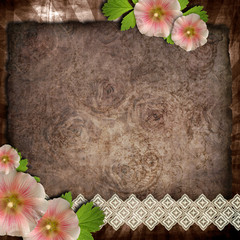 Wall Mural - old paper on textured background for invitation or congratulatio