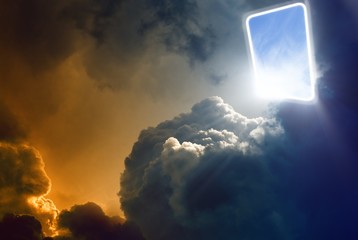 Wall Mural - light from window in sky
