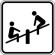 Kinderspielplatz Wippe Spielgeräte Schild Zeichen Symbol