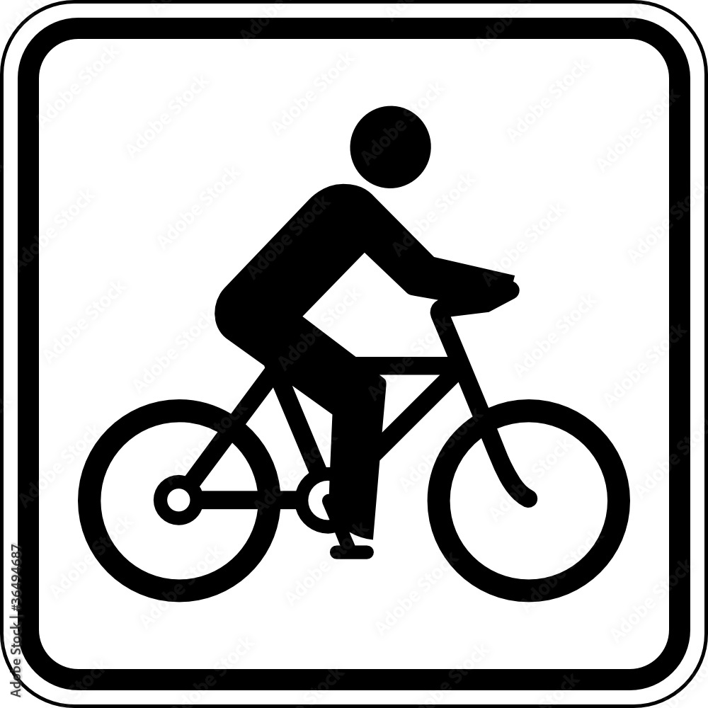 Fototapete Fahrrad Fahren Radfahrer Zweirad Schild Zeichen