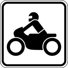 Fototapete - Motorradfahrer Zweirad Motorrad Schild Zeichen Symbol