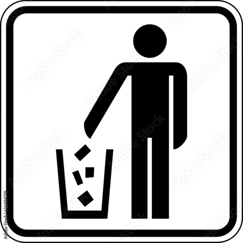 Mülleimer Entsorgung Wegwerfen Schild Zeichen Symbol - Acheter ce