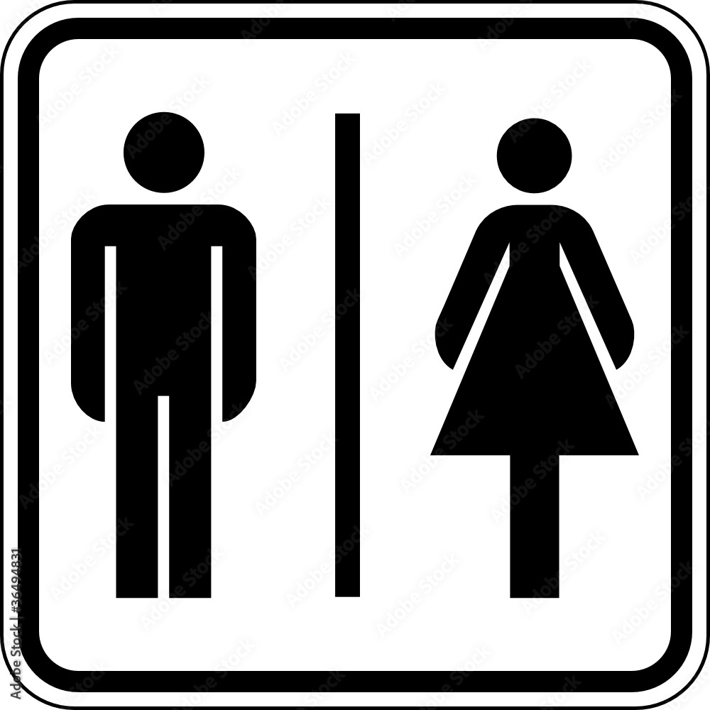 Poster Toilette WC Klo Damen Herren Schild Zeichen Symbol - Poster-T ...