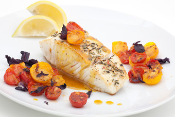 Pan fried halibut