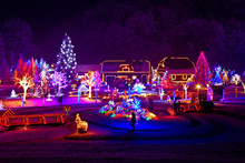 Christmas Fantasy - Trees And Houses In Lights