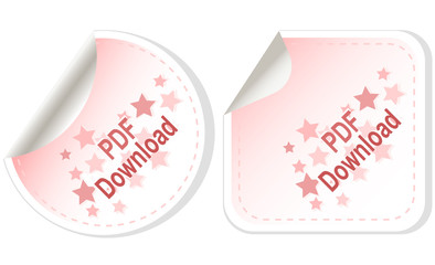 Poster - set of red pdf download vector icon isolated on white