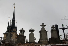 Graveyard And Church In Transsylvania