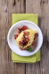 Poster - Mashed potato and diced bacon