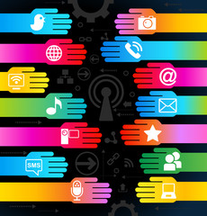Poster - background Social Media hands