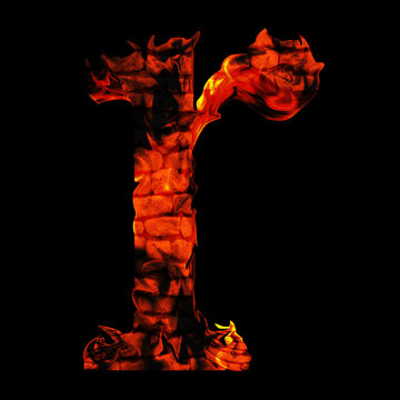 High resolution red hot burning flame or fire font isolated