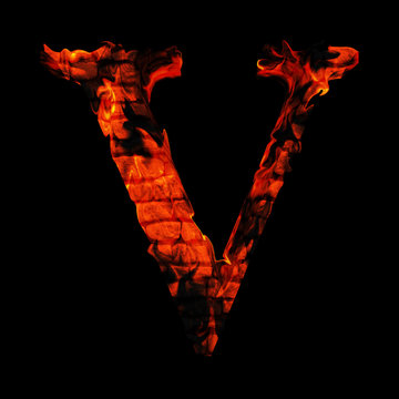 High resolution red hot burning flame or fire font isolated