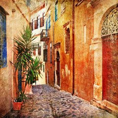 Wall Mural - old streets - traditional Greece- artistic series