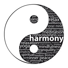 "YIN-YANG" Tag Cloud (zen Meditation Relaxation Peace Harmony)