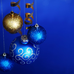 Wall Mural - blue christmas ball