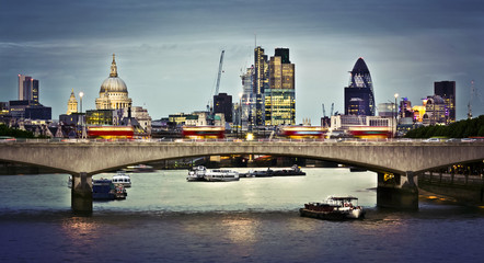 Wall Mural - City of London at dusk