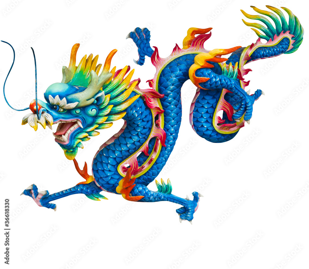 Blue dragon isolated on white background with clipping path Stock Photo ...