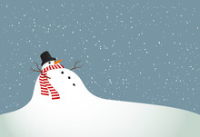 Winter Landscape With A Snowman