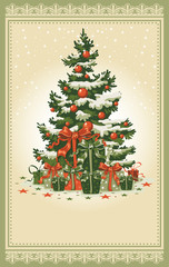 Wall Mural - Vintage Christmas card