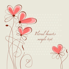 Floral hearts ornament